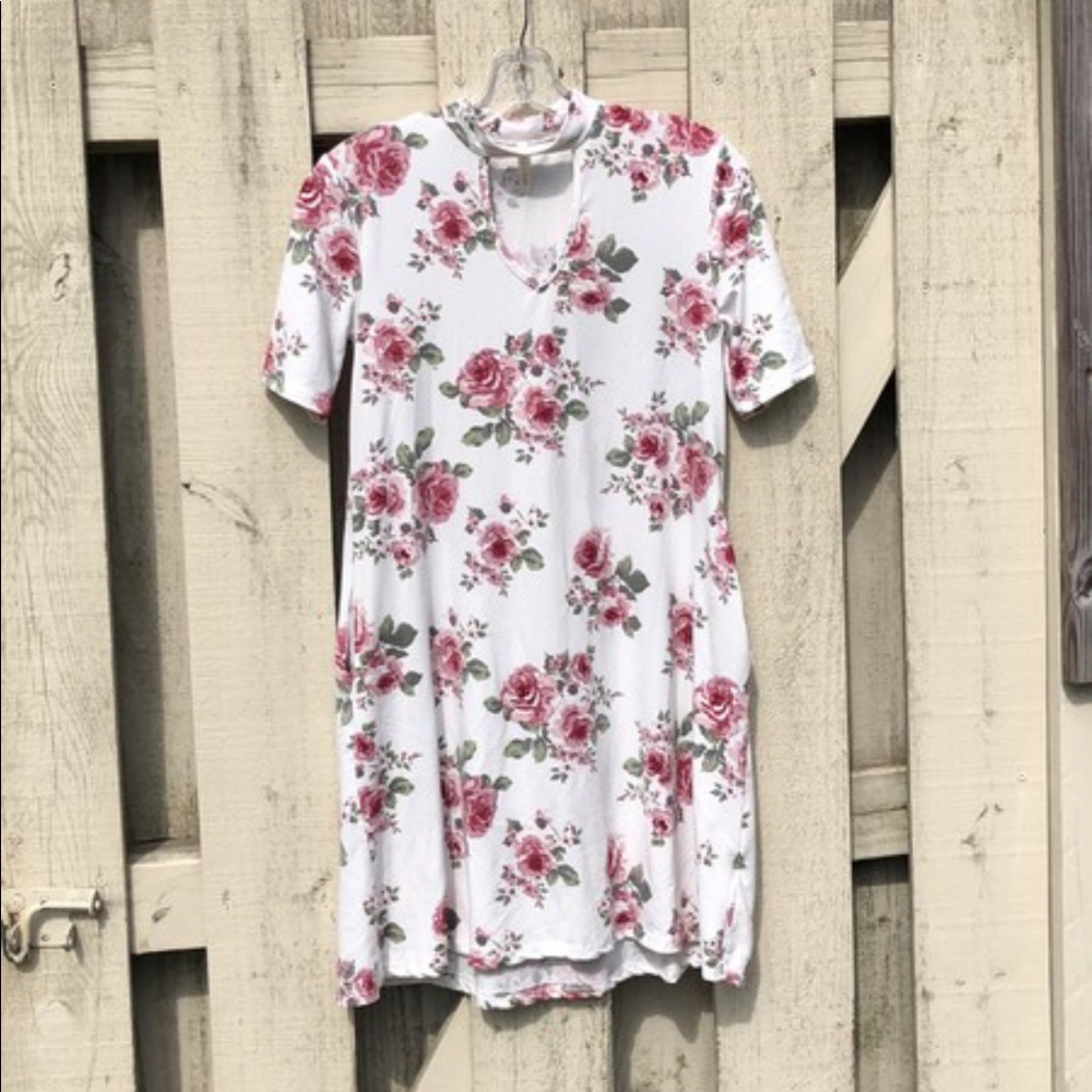 Rose print dress
